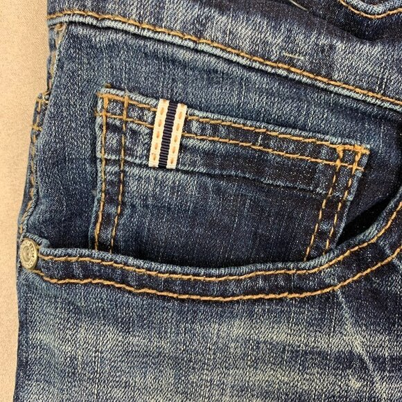 BKE Denim Buckle Mens Pants 36x25 Blue Jeans Seth Straight Leg Baggy Relaxed Fit - Picture 4 of 14